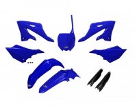 UFO KOMPLET PLASTIKÓW (FULL KIT) Z OSŁONAMI TELESKOPÓW (AMORTYZATORÓW) YAMAHA YZ 125 / 250 22-24 KOLOR OEM NIEBIESKI CZARNY 