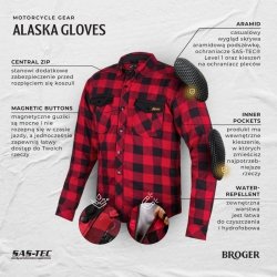 KOSZULA BROGER ALASKA RED/BLACK XL