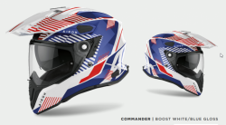KASK AIROH COMMANDER BOOST WHITE/BLUE GLOSS XL