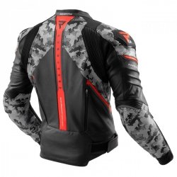 KURTKA SKÓRZANA REBELHORN VELOCE CAMO BLACK/GREY/FLUO RED 56