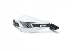 CYCRA OSŁONY RĄK (HANDBARY-ALUMINIOWY RDZEŃ) Z MOCOWANIAMI (22 / 28,6MM) MODEL VORTEX KOLOR BIAŁY
