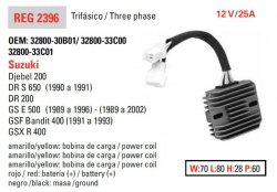 DZE REGULATOR NAPIĘCIA SUZUKI GSF 400 BANDIT 90-94; GS 500E 89-02; DR 650S 90-91 (ESR170) (32800-33C00)