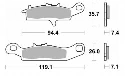 SBS KLOCKI HAMULCOWE NOWOŚĆ KH342 OFF-ROAD SINTER KOLOR ZŁOTY PASUJE DO: KAWASAKI KFX 450 07-15, KVF 650 BRUTE FORCE 05-11, PRAI