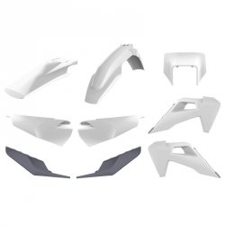 POLISPORT WYPRZEDAŻ KOMPLET PLASTIKÓW HUSQVARNA TE/FE TPI 17-19 W ZESTAWIE OSŁONA LAMPY PRZEDNIEJ (8666900001) KOLOR BIAŁO NIEBI