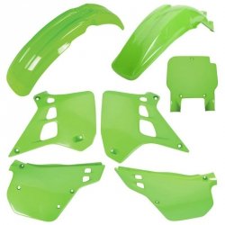 POLISPORT KOMPLET PLASTIKÓW KAWASAKI KX 125 90-91 W ZESTAWIE TABLICA PRZEDNIA (8672800001) KOLOR ZIELONY