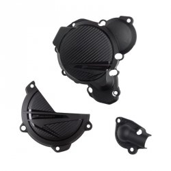 POLISPORT ZESTAW OSŁONA POKRYWY (DEKLA) ALTERNATORA ORAZ OSŁONA POKRYWY SPRZĘGŁA POMPY WODY KTM EXC/XC-W 250/300 24 KOLOR CZARNY