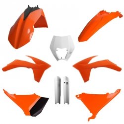 POLISPORT KOMPLET PLASTIKÓW (FULL KIT) KTM EXC/EXC-F 12-13 W ZESTAWIE TABLICA PRZEDNIA (8666700002) I OSŁONY AMORTYZARORÓW (8398