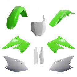 POLISPORT KOMPLET PLASTIKÓW (FULL KIT) KAWASAKI KX 250F 04-05 W ZESTAWIE TABLICA PRZEDNIA (8660800002) I OSŁONY AMORTYZARORÓW (8