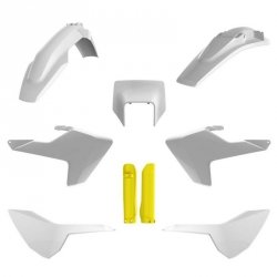 POLISPORT KOMPLET PLASTIKÓW (FULL KIT) HUSQVARNA TE/FE TPI 17-19 W ZESTAWIE TABLICA PRZEDNIA (8666900002) I OSŁONY AMORTYZARORÓW