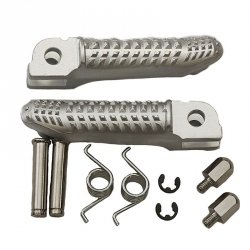 BIKETEC PARTS ZESTAW PODNÓŻKÓW (PODNÓŻKI) KIEROWCY KOMPLETNY Z MOCOWANIAMI BMW S 1000RR 15-17 KOLOR SREBRNY