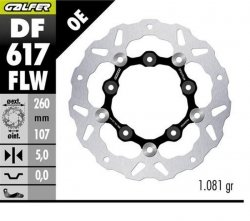 GALFER TARCZA HAMULCOWA TYŁ KTM 890SMT 23-25 (WAVE FLOATING) (260X107X5MM)
