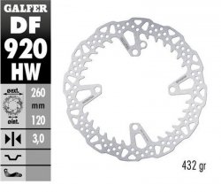 GALFER TARCZA HAMULCOWA PRZÓD SHERCO SE 125 21-24; 250SE/SEF 14-24; 300SE/SEF 14-24; 450SEF 15-24 (260X120X3MM) SHARK ENDURO MX