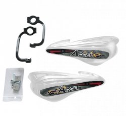 ACCEL OSŁONY RĄK (HANDBARY) Z MOCOWANIEM ALUMINIOWYM MX (22+28MM) (ALU-CZARNY, PLASTIK-BIAŁY)