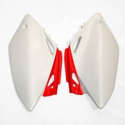 UFO BOCZKI TYLNE HONDA CRF 450R 07-08 KOLOR OEM (BIAŁY/CZERWONY)