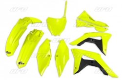 UFO KOMPLET PLASTIKÓW HONDA CRF 250R 18-21, CRF 450R 17-20 Z OSŁONAMI FILTRA POWIETRZA KOLOR ŻÓŁTY FLUO (HO123DFLU)