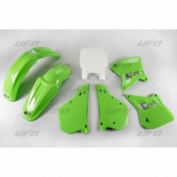 UFO KOMPLET PLASTIKÓW KAWASAKI KX 125 90-91, KOLOR OEM (ZIELONY/BIAŁY) (KA196E999)