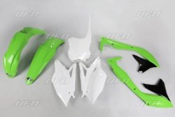 UFO KOMPLET PLASTIKÓW KAWASAKI KXF 450 16-17 KOLOR OEM (ZIELONY/BIAŁY/CZARNY) (KA223E999)