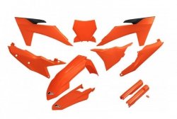 UFO KOMPLET PLASTIKÓW (FULL KIT) Z OSŁONAMI TELESKOPÓW (AMORTYZATORÓW) KTM SX 125 / 250 / 300 TBI 23-24, SX-F 250 / 350 / 450 23