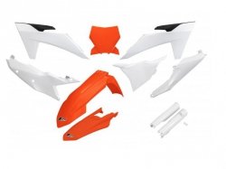 UFO KOMPLET PLASTIKÓW (FULL KIT) Z OSŁONAMI TELESKOPÓW (AMORTYZATORÓW) KTM SX 125 / 250 / 300 TBI 23-24, SX-F 250 / 350 / 450 23