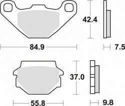 TRW ZF KLOCKI HAMULCOWE KH67 ORGANIC APRILIA PEGASO 650 91-00, KAWASAKI KLR 250 84-05, GPZ 500 88-04, KLE 500 91-07, KL / KLR 60