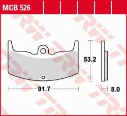TRW ZF KLOCKI HAMULCOWE KH080 ORGANIC HONDA VT 250F 83-87, CBX 400F 82-84, VT 500E 83-85, CBX 550 82-84 PRZÓD