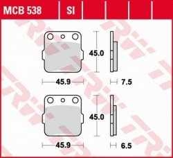 TRW ZF KLOCKI HAMULCOWE KH084 SINTER STREET HONDA ATC 250R 82-84, ATC 350X 85-, SUZUKI RM 125 88, TYŁ HONDA TRX 500 12-, PRZÓD