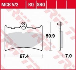 TRW ZF KLOCKI HAMULCOWE KH126 ORGANIC SPORT APRILIA AF-1 125 89-92, RS 125 92-04, AF-1 250 90-, BENELLI CHRONO/CX 125 91, PRZÓD