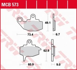 TRW ZF KLOCKI HAMULCOWE KH130 ORGANIC KAWASAKI KX 125/250/500 87-88, KLR 650 87-88, PRZÓD