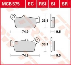 TRW ZF KLOCKI HAMULCOWE KH131 SINTER OFFROAD HONDA CRF 230 08-10, XR 250 88-97, XR 600 91-99, YAMAHA WR 125 98-07, TYŁ