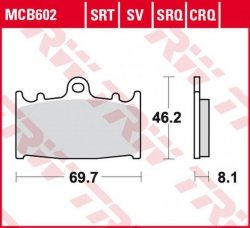 TRW ZF KLOCKI HAMULCOWE KH158 SINTER TRACK HUSABERG FS 450 03-05, FS 650 01-05, KAWASAKI ZZR 500 90-05, SUZUKI RGV 250 91-95, GS