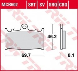 TRW LUCAS ZF KLOCKI HAMULCOWE KH158 SINTER TRACK HUSABERG FS 450 '03-'05, FS 650 '01-'05, KAWASAKI ZZR 500 &