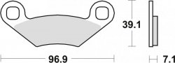 TRW ZF KLOCKI HAMULCOWE KH159 ORGANIC POLARIS OUTLAW 450 08-10, SPORTSMAN 500 08-, SPORTSMAN 600 / 700 02-06, SPORTSMAN 800 05-1