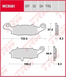 TRW ZF KLOCKI HAMULCOWE KH231 SINTER RACING KAWASAKI ER6 06-16, VERSYS 650 07-14, Z 750, 04-06, ZR7 99-04, W 800 11-, GPZ 1100 9