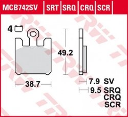 TRW LUCAS ZF KLOCKI HAMULCOWE KH369/4 CARBON RACING KAWASAKI ZX-6RR 600, ZX-6R 636 '03-'06, ZX-10R '04-'07, 