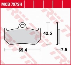 TRW ZF KLOCKI HAMULCOWE KH320 SINTER STREET MV AUGUSTA F4 BRUTALE/STRADA/SPR 750 00-05, F3 800RC/RR 16-, BRUTALE 910 05-09, F4 1