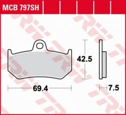 TRW LUCAS ZF KLOCKI HAMULCOWE KH320 SINTER STREET MV AUGUSTA F4 BRUTALE/STRADA/SPR 750 '00-'05, F3 800RC/RR '16-,