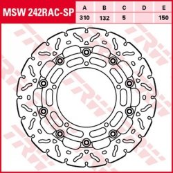 TRW ZF TARCZA HAMULCOWA PRZÓD YAMAHA YZF R6 04-16, FZ-8N/S FAZER 10-16, YZF R1 06-11, XT 1200Z TENERE 10-, (310X132X5MM) WAVE