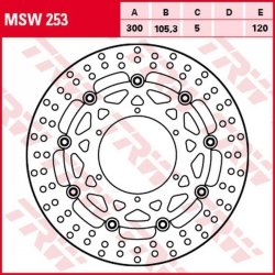 TRW ZF TARCZA HAMULCOWA PRZÓD BMW G 650GS SERTAO 11-14, F 650GS 08-12, F 700GS 13-18, F 800GS/ADV 08-18 (300X105X5MM)