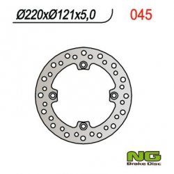 NG TARCZA HAMULCOWA TYŁ HONDA CR 125/250/500 89-97, CRE 250SM 89-96, (220X121X5MM) (4X10,5MM)