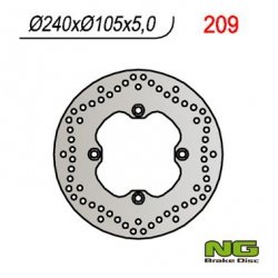 NG TARCZA HAMULCOWA TYŁ HONDA XL 600/650/700V TRANSALP 91-99, CB 500 93-03, CB750 92-95 (240X105X5) (4X10,5MM)