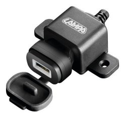 Ładowarka USB, z mocowaniem i uniwersalną wtyczką - Szybkie ładowanie - 2400 mA - 12/24 V