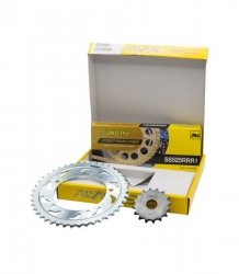 SUNSTAR ZESTAW NAPĘDOWY KAWASAKI KLV 1000 VERSYS 04-05, SUZUKI DL 1000 V-STROM 02-10 PLUS ZŁOTY (17/41/112) (DO 1100CC XW RING) 