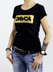 DAVCA T-shirt Damski Gold Logo Black