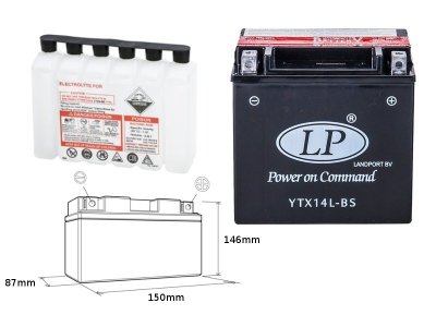 LANDPORT Harley-Davidson 883 XL/XLH (85-99) akumulator  elektrolit osobno