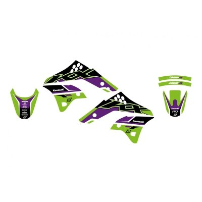 BLACKBIRD KOMPLET NAKLEJEK (OKLEIN) KAWASAKI KX 250F 06-08 DREAM 5 KOLOR ZIELONY CZARNY