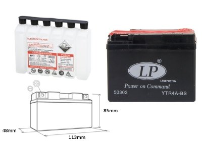 LANDPORT Honda SH 50 Scoopy (96-03) akumulator elektrolit osobno