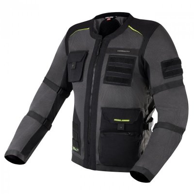 KURTKA TEKSTYLNA REBELHORN BRUTALE DARK GREY/BLACK/FLO YELLOW XL