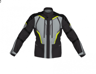 KURTKA TEKSTYLNA OZONE TOUR III BLACK/GREY/FLUO YELLOW 4XL