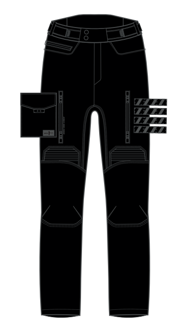 SPODNIE TEKSTYLNE OZONE UNION II BLACK 10XL