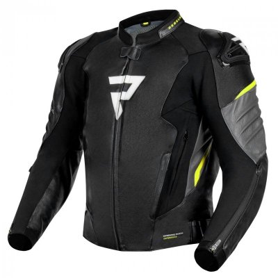 KURTKA SKÓRZANA REBELHORN VELOCE BLACK/GREY/FLUO YELLOW 58